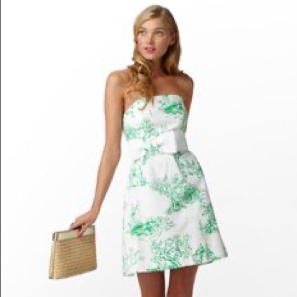 Lillly Pulitzer Amberly Toile Strapless Dress ~ 12